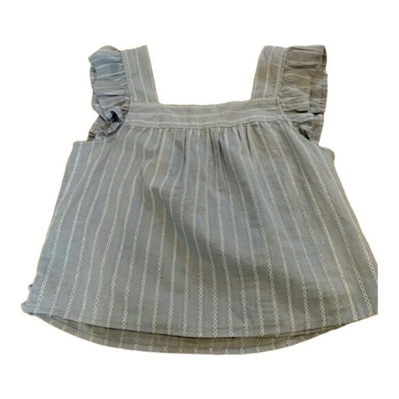 Madewell | Striped Flutter Sleeve Cross Back Top | S - Picture 5 of 9